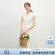 范思藍恩法式復古翻領(lǐng)短袖襯衫連衣裙女2025夏裝新款高腰A字裙子 白色 S