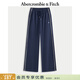 Abercrombie & Fitch【顯瘦百搭闊腿】小麋鹿圖案毛圈布運動(dòng)衛褲25秋冬女裝147-5117 海軍藍 XS (160/66A) 尺碼偏大，建議小一碼