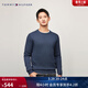 Tommy Hilfiger【絲羊絨混紡】秋冬男裝純色休閑圓領(lǐng)內搭打底針織衫毛衣 深藍色DBZ XL （推薦：165-180斤）