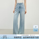 范思藍恩美式復古休閑褲女2025夏新款直筒簡(jiǎn)約牛仔褲2293 淺藍色 S