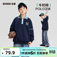 左西童裝男童POLO領(lǐng)衛衣學(xué)院洋氣撞色兒童春裝2026新款中大童上衣 深藏青 140 cm