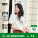 森馬（Semir）短袖T恤女夏季小狗刺繡純棉寬松衣服圖案可愛(ài)休閑女生套頭衫 本白10101 M
