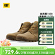 卡特（CAT）新品男士戶(hù)外休閑工裝經(jīng)典牛皮高幫鞋休閑靴商場(chǎng)同款 淺褐色 41