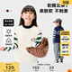 馬·拉?。∕.Latin）/童裝兒童T恤冬新款男女童大童美式印花半高領(lǐng)T恤 半漂白 130