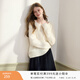 香影【綿羊毛+山羊絨】黃色v領(lǐng)毛衣女2025冬季新款慵懶風(fēng)針織上衣 白色 M 160/84A/95-110斤