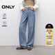 ONLY2025夏季新款柔軟寬松老爹褲直筒褲長(cháng)褲牛仔褲女|125232050 J33 350水洗牛仔藍 S S褲長(cháng)減短