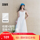 森馬（Semir）陳都靈|連衣裙女顯瘦小性感吊帶裙2025夏裝新款休閑沙灘度假裙子 本白10102 M