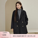 纖莉秀【春冬氛圍感全羊毛雙面呢大衣】大碼女裝胖mm冬裝新款外套5246 深灰色 2XL