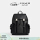 蔻馳（COACH）奧萊男士男包經(jīng)典標志CLARK雙肩包老花 QB/炭黑色/黑色