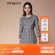 PORTS 寶姿秋冬新品女裝休閑通勤設計感收腰長(cháng)袖短連衣裙 灰色混色 M (6)
