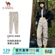 駱駝（CAMEL）運動(dòng)休閑女褲子防潑水梭織束腳運動(dòng)褲 J23CAVLR059 淡卡其 M