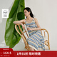 茵曼（INMAN）彩虹條紋針織吊帶裙2025夏季女裝新品V領(lǐng)無(wú)袖內搭連衣裙長(cháng)裙 彩虹藍 S