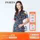 PORTS寶姿商場(chǎng)同款新品女裝優(yōu)雅紅花藍屋露肩連衣裙LN8D131HPT037 丈青印花 S (4)