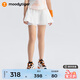 moodytiger女童短裙涼感速干夏季兒童裙子防走光舒適彈力半身裙| 網(wǎng)球系列 云朵白 130 cm