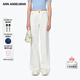 ANN ANDELMAN官方直營(yíng)2026新款基礎款白色牛仔褲棉質(zhì)褲腳毛邊直筒闊腿褲 白色 XS