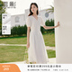 香影白色v領(lǐng)連衣裙女2026夏裝新款純棉泡泡袖白月光初戀鏤空裙子 白色 L 165/88A/110-125斤