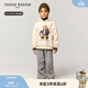 Teenie Weenie Kids小熊童裝秋冬男女童加絨印花連帽衛衣 米白色 160 cm