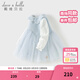 戴維貝拉（DAVE＆BELLA）小香風(fēng)女童網(wǎng)紗裙2026春裝新款兒童連衣裙女寶寶假兩件裙子童裝 天藍色【現貨】 100 cm（建議身高90-100cm）