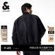 杰克·瓊斯（JACK&JONES）26年男裝春秋外套男士棒球領(lǐng)寬松休閑重磅刺繡夾克外套飛行員夾克 黑色E41-1 M (175)