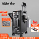 Walker Shop輕奢品牌行李箱鋁框登機箱男前開(kāi)蓋多功能拉桿箱密碼旅行箱 黑色 20英寸 【登機箱】