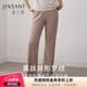 金三塔真絲褲子100%桑蠶絲羅紋簡(jiǎn)約時(shí)尚舒適可外穿家居褲 杏仁灰 L