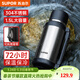 蘇泊爾（SUPOR）保溫壺旅行壺戶(hù)外保溫杯大號大容量車(chē)載不銹鋼便攜保溫家用 流光銀1.5L+茶濾背帶