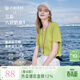 三彩【匹馬棉】2025秋季新款純棉T恤圓領(lǐng)正肩短袖上衣簡(jiǎn)約Z 芥末綠 M 160/84A