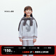 little MO&Co.little moco童裝新款男女童裝親子裝加絨圓領(lǐng)印花套頭衛衣 中花灰色 130 130/64