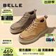 百麗（Belle）冬季男鞋戶(hù)外工裝板鞋保暖短靴子高幫休閑鞋棉鞋A1332DD3 卡其色單里 42 (260mm)