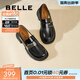 百麗（Belle）時(shí)尚飾扣樂(lè )福鞋女平跟通勤單鞋B7X1DAA5預售 黑色 37 (235mm)
