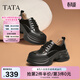 他她（TATA）英倫厚底小皮鞋女鞋學(xué)院運動(dòng)深口單鞋春新款CCJ03AM5 黑色 37