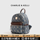 CHARLIE&KELLI CK品牌女士雙肩包時(shí)尚新品大容量通勤背包書(shū)包媽咪包外出旅行包 藍色【可代寫(xiě)賀卡 贈專(zhuān)柜禮袋】