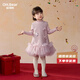 歐姆熊女童秋冬款連衣裙2025新款寶寶周歲生日冬季洋氣兒童冬裝公主裙子 紫色 110 110cm