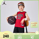 NIKE JORDAN 耐克AJ籃球服套裝23號球衣夏季兒童籃球背心+短褲2件套 正黑色 130 /64 【建議身高116-122cm】
