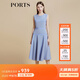 PORTS寶姿商場(chǎng)同款初夏新款女裝空境藍織帶拼接連衣裙LD8D234NWB011 BLUE S (4)