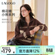 LAGOGO棉花糖小熊半高領(lǐng)針織衫女拉谷谷2025冬季新款可愛(ài)提花毛衣 混色 S