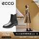 愛(ài)步（ECCO）靴子女 切爾西女靴女士女靴保暖粗跟百搭牛皮圓頭短靴 型塑266503 黑色26650301001 37