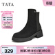 他她（TATA）氣質(zhì)粗跟短靴女靴子休閑通勤時(shí)裝靴冬季新款鞋子W5K04DD4 黑色 36