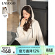 LAGOGO淺灰色運動(dòng)連帽衛衣女拉谷谷2025年春季新款休閑拉鏈外套 淺灰色 S