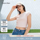 Calvin KleinJeans夏季女士休閑簡(jiǎn)約字母時(shí)尚ck辣妹短款重磅微彈正肩短袖T恤 TF6-貝殼粉 S