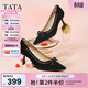 他她（TATA）女鞋2026春季新款尖頭高跟鞋羊皮女中高淺口單鞋UZG01AQ6 黑色 37