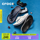 CROCS卡駱馳貝雅卡駱班運動(dòng)拖鞋男鞋女鞋居家?jiàn)A腳平底人字拖鞋|205393 黑色/白色-066 40 (250mm)