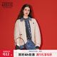Teenie Weenie小熊女裝棉服秋時(shí)尚舒適撞色云感牛仔拼接假兩件外套 卡其色 M 165