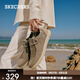 斯凱奇（Skechers）男鞋商務(wù)休閑鞋季百搭時(shí)尚帆布鞋舒適復古一腳蹬66387 卡其色/KHK 41.5