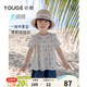幼歌（YOUGE）嬰幼兒碎花花苞袖寬松娃娃衫2026新款女童甜美清新上衣 仲夏藍碎花 110 cm