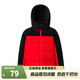 千仞崗秋冬季兒童羽絨服男童拼色亮面連帽短款外套百搭休閑可愛(ài)童裝夾克 活力紅 100 cm