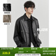 伯爵卓爾高級感定織PU皮夾克男士通勤機車(chē)風(fēng)2025春秋新款仿皮外套男 子夜黑 2XL