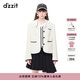 DZZIT地素明星同款優(yōu)雅氣質(zhì)名媛小香風(fēng)撞色設計外套女 米白色 S