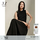 玖姿·安娜蔻氣質(zhì)修身輕禮服針織拼接小黑裙連衣裙女春季 素黑 S