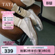 他她（TATA）淺口平底單鞋女鞋法式芭蕾鞋晚晚鞋秋季新款 銀色 37